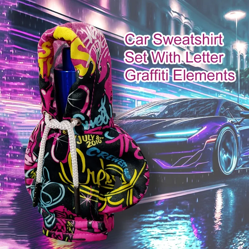 Universal Car Gear Shift Knob & Handbrake Cover Hooded Protective Sleeve Interior Decor Accessories