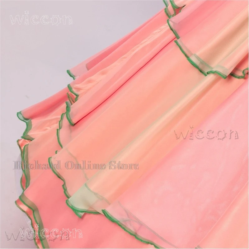 الشريرة 2 غليندا تأثيري الوردي الأميرة فستان طويل يتوهم ثوب زي المرأة الساحرة هالوين النساء ملابس الحفلات شعر مستعار فيلم 2025