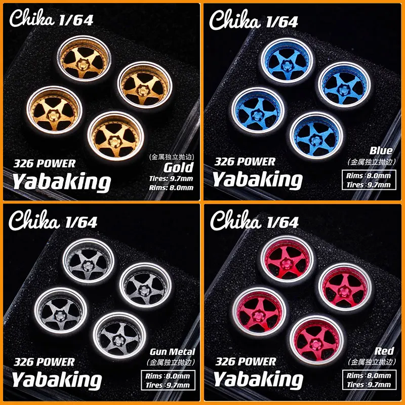 1/64 Modified Wheel Hub Static Model Car 326 Power Spoke 8.9mm 9.7mm 10.5mm Nabes Chika Work T7R Spot Goods Quick Delivery Metal
