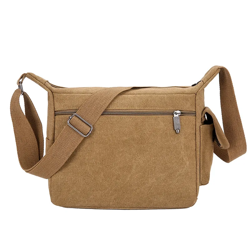 New Men's Canvas Crossbody Bag, Simple and Retro Single-shoulder Bag, Large-capacity Business Bag, Casual Travel Crossbody Bag