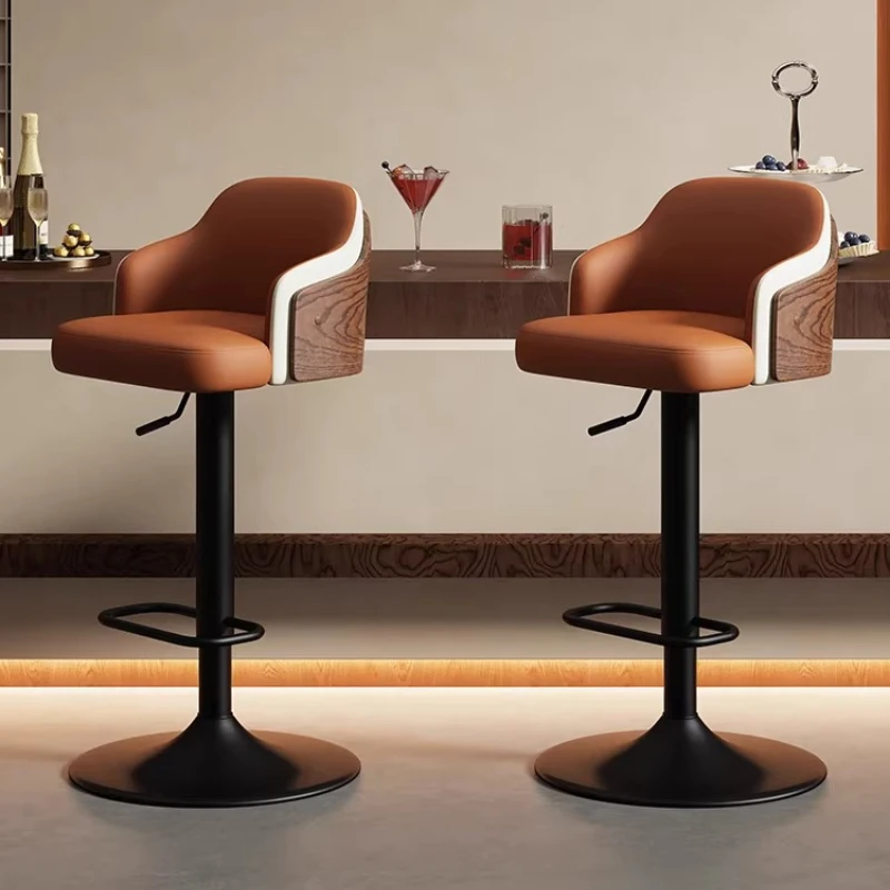 

Дизайнерский современный барный стул в скандинавском стиле, металлический, высокий, с высокой спинкой, для барной стойки, велюровый, мебель для кухни