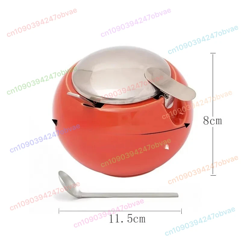 

1 шт. керамическая банка для приправ, бытовая кухонная бутылка для приправ, соль, сахар, коробка MSG, запечатанная с ложкой