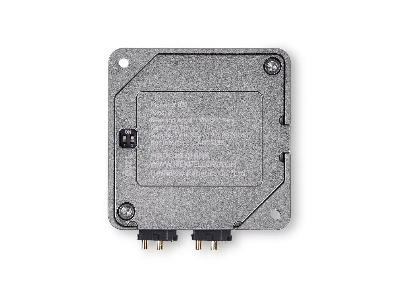 Hexfellow Y200 Giroscopio IMU de 9 ejes para robots robóticos, XT30 CAN, compatible con alimentación de 60 V