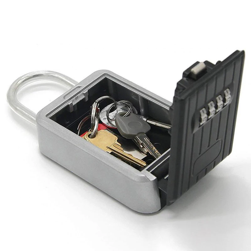 4-Digit Outdoor Key Safe Wall Key Box Safe Wall Mount Combination Lock Box Waterproof Key Safe Storage Lock Box