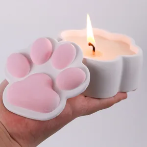 Kotak Penyimpanan Cakar Kucing Cetakan Silikon DIY dengan Tutup Toples Lilin Kerajinan Membuat Cetakan Pengecoran Asbak Resin Beton Plester Dekorasi Rumah 12 cetakan toples penjualan terbaik - №