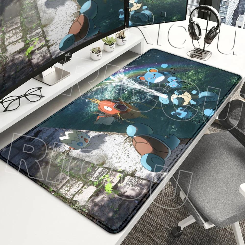 XXL Pokemon Mouse Pads Azumarill Computer Laptop Anime Keyboard Carpet Gaming PC Office  Accessories Gamer Cabinet Non-slip Mats