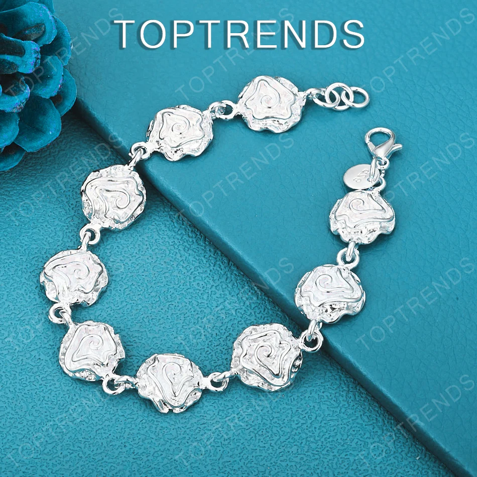 

Хит продаж, красивый браслет из стерлингового серебра 925 пробы с нежными цветами для женщин, украшения для вечеринок, помолвок, свадеб, подарки, аксессуары