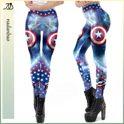 Nadanbao Independence Day Holiday Party Pants donna Sexy 3D Leggings con stampa digitale collant elastici femminili pantaloni a vita media