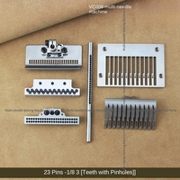 23-Pin 1/8 Gauge Set E9123a Needle Plate Feed Dog with Pinholes Presser Foot Chuck for Siruba Vc008 Jack Qingben Multi-needle