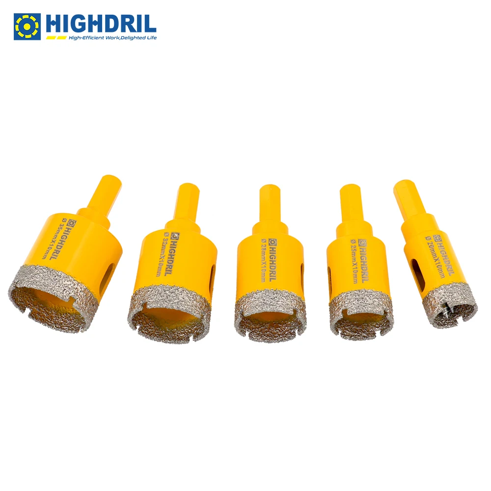 

HIGHDRIL Diamond Drilling Core Bits 1pc Dia 20/25/28/32/35mm Triangle Shank Drilling for Tile Granite Marble Ceramic