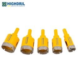 HIGHDRIL 1pc Drilling Core Bits 1pc Dia 20/25/28/32/35mm Triangle Shank Drilling For Tile Granite Marble Ceramic Quartz Hole Saw