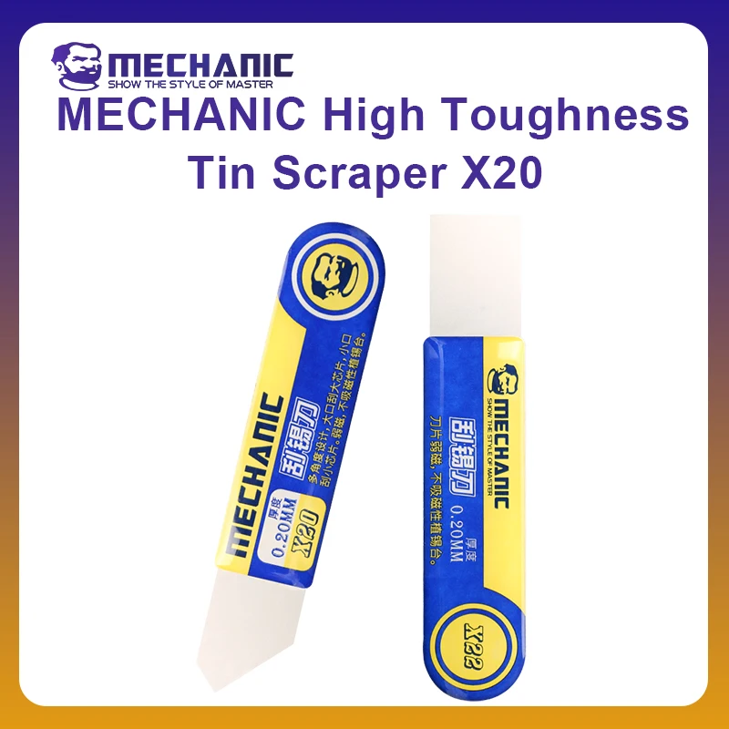 MECHANIC OFFICIAL High Toughness Tin Scraper X20 Thickness 0.20mm Mobile Phone Repair Solder Paste Scraping Knife CPU Repair