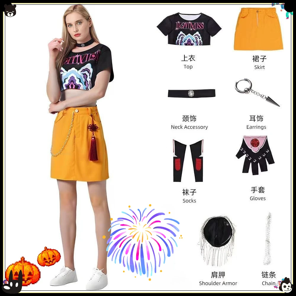 2026 赤毛 Kpop デーモンハンターズ ルミ ミラ ゾイ コスプレ衣装 キッズ ガールズ 誕生日パーティー ハロウィン ステージパフォーマンス服