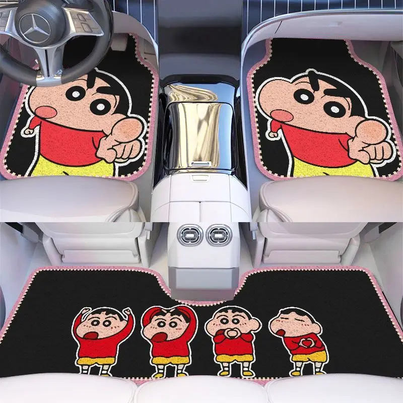 Crayon Shin Chan Car Foor Mat Cartoon Car Carpet Style Dirt Resistant Antiskid Car Protection Pad Universal Foot Pad Accessories