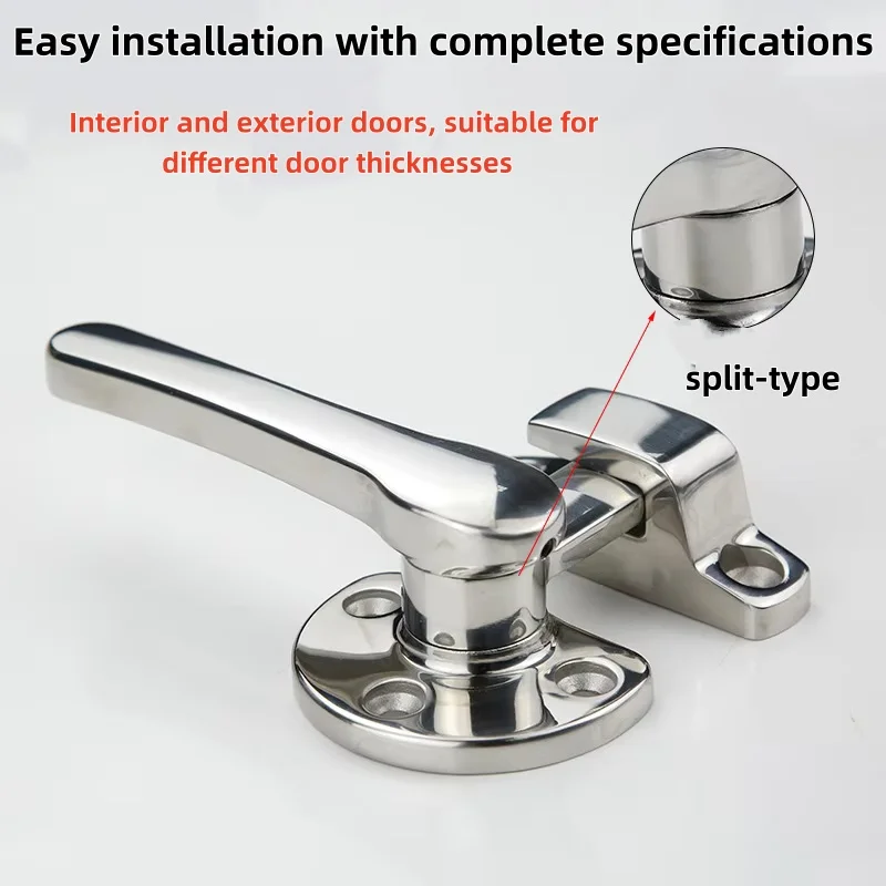 Stainless Steel Soundproof Door Handle Air Conditioning New Energy Rotary Sealed Handle Lock Inner And Outer Double