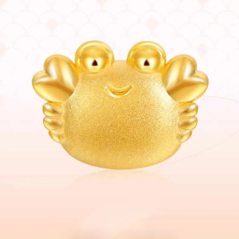 

Pure 24K Yellow Gold Bracelet Women 999 Gold Cute Crab Bracelet