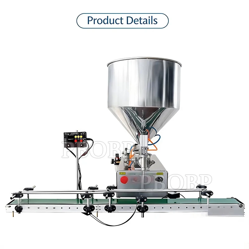 PBOBP 50-500ml Pneumatic Volumetric Alcohol Gel Liquid Filling Machine Filler Hand Sanitizer Oil Water Juice Honey