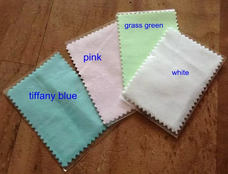 100pcs 10*7cm Silver Polish Cloth for silver Golden Jewelry Cleaner  blue pink white  grass green 4 colors option Best Quality