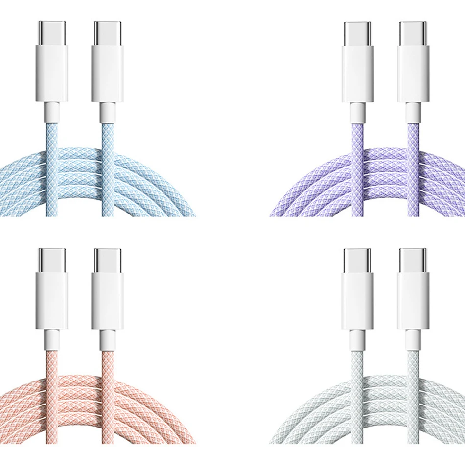 USB C타입 to C타입 케이블 데이터 라인, 아이폰 15, 샤오미 포코 고속 충전, USB C타입 케이블, 데이터 충전 코드 와이어, 20V, 60W, 6A