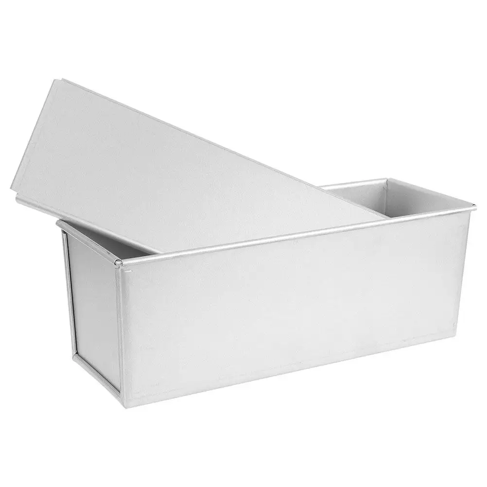 

Uniform Heating Aluminum Alloy Loaf Pan with Sliding Cover Toast Mold Non-Stick Bread Baking Pan Loaf Tin for Family Parties