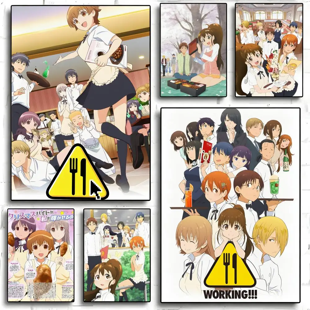 anime Working Poster Poster Waterproof HD Unframed Self‑Stick Decor Wall Art for Home Room Decoration Gift