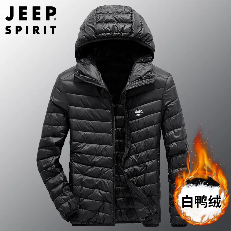 JEEP SPIRIT light down men/women jacket autumn and winter hooded cold-proof warm white duck down material high quality clothes