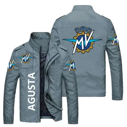 MV Pattern Augusta Motorcycle Logo Classic Men's Jacket Fashion Multifunctional Windproof Lightweight Cycling Jacket