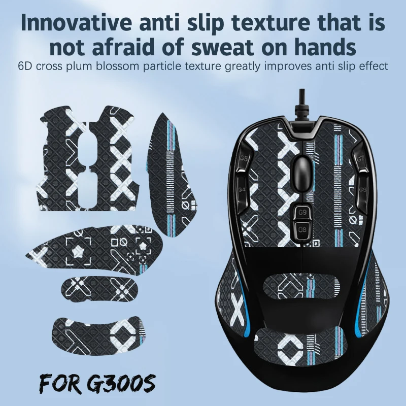1Pieces Less Friction Mouse Grip Tape Skate For G300S Gaming Mouse Suck Sweat Sticker For Computer E-Sports Gamer