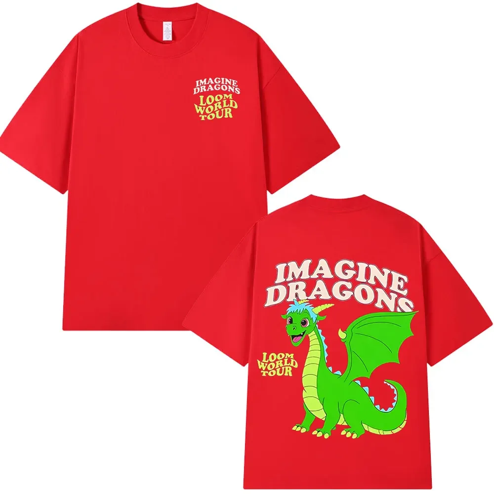 Imagine Dragons Loom World Tour 2024 T Shirt Rock Band Cartoon