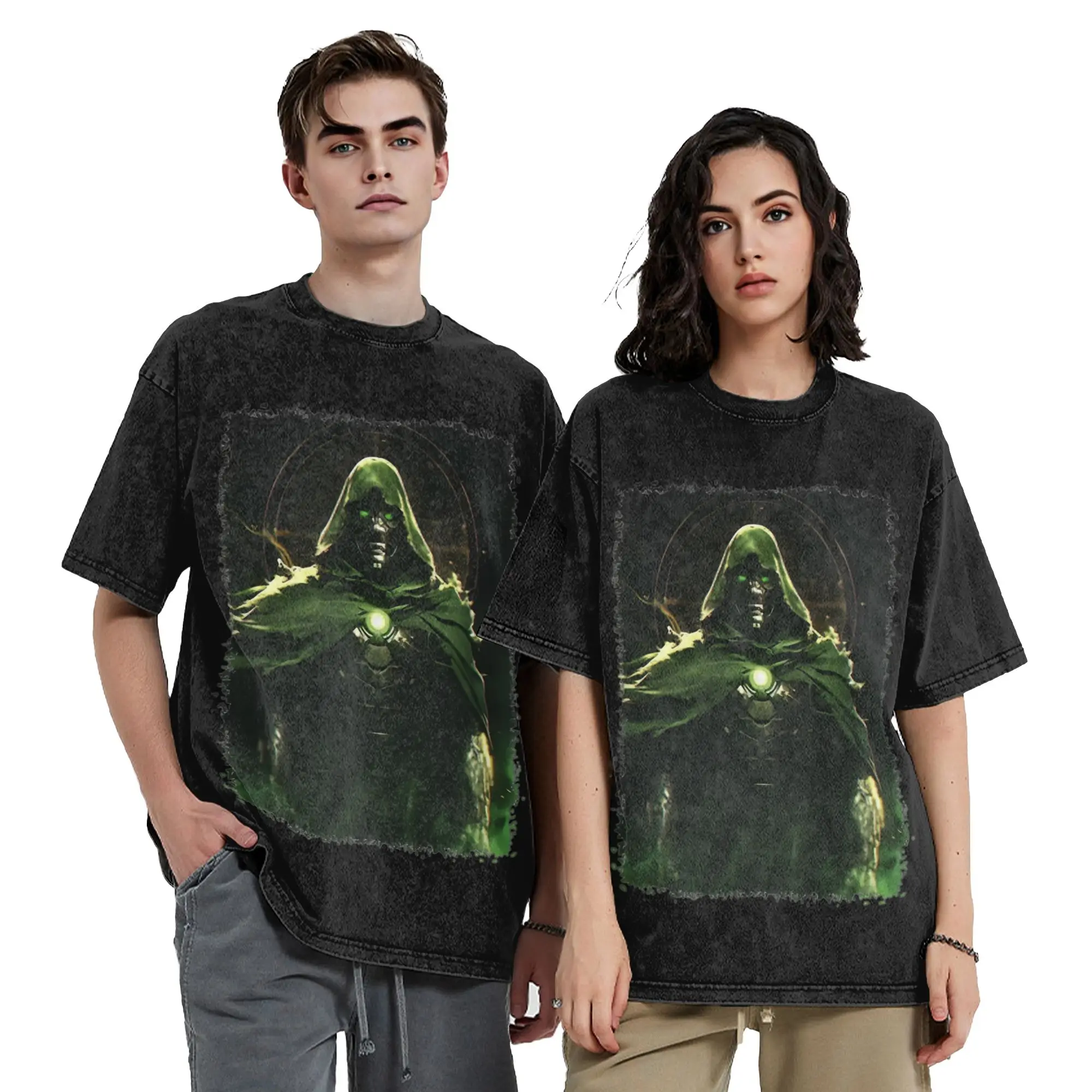 Dr Dooms Comics Washed T Shirt Streetwear Vintage T-Shirts  Tees Tops for Men Women Short Sleeve Oversize Printed