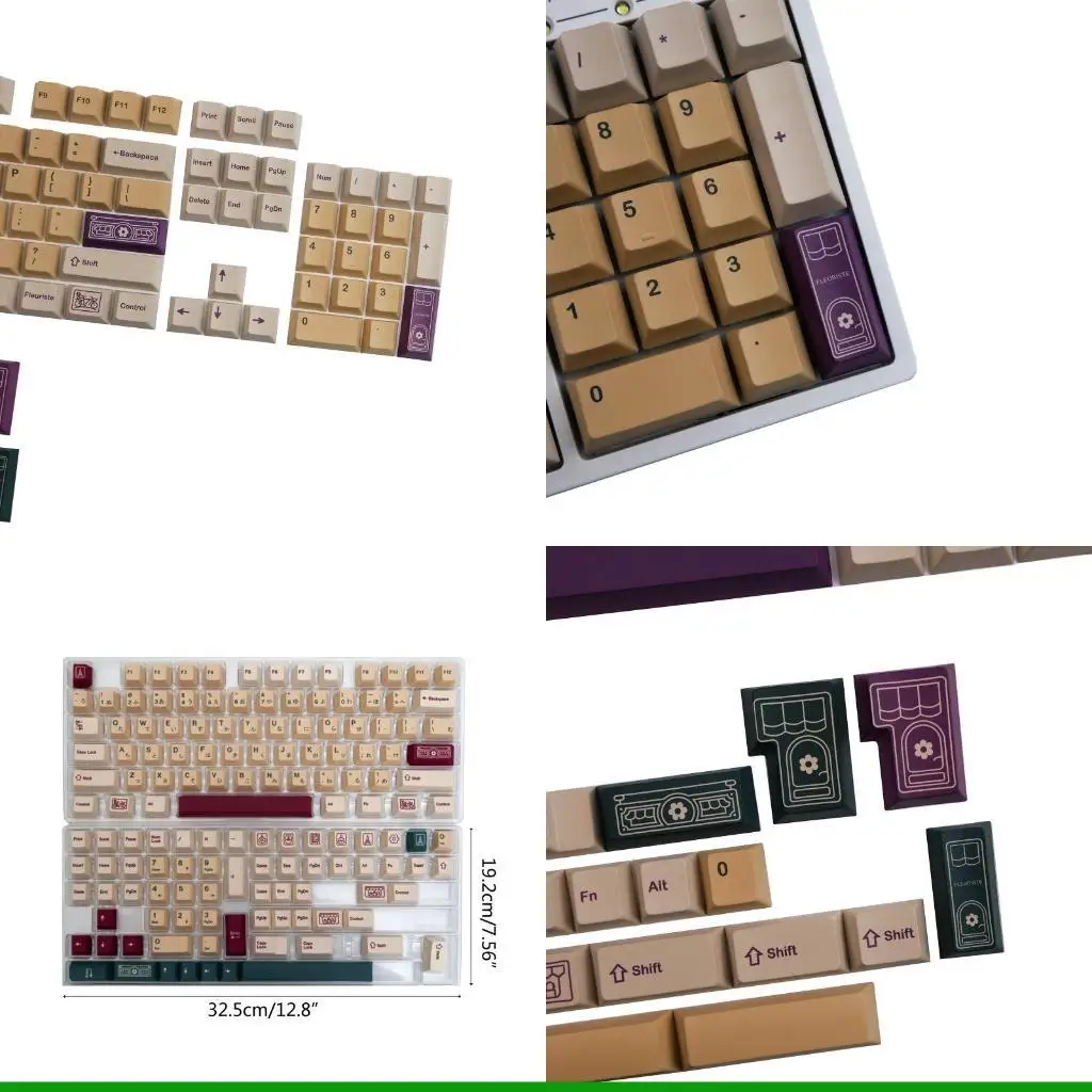 

U55C Флорист Толстые колпачки для ключей из ПБТ, 143-клавишный профиль вишневого цвета для механических клавиш клавиатуры