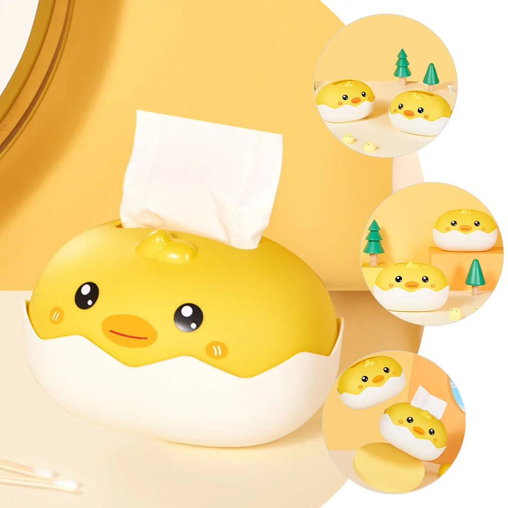 Little Yellow Duck Tissue Box Paper Holder Towel Desktop Car Bedroom Dispenser Plastic Table Napkin Case Dining