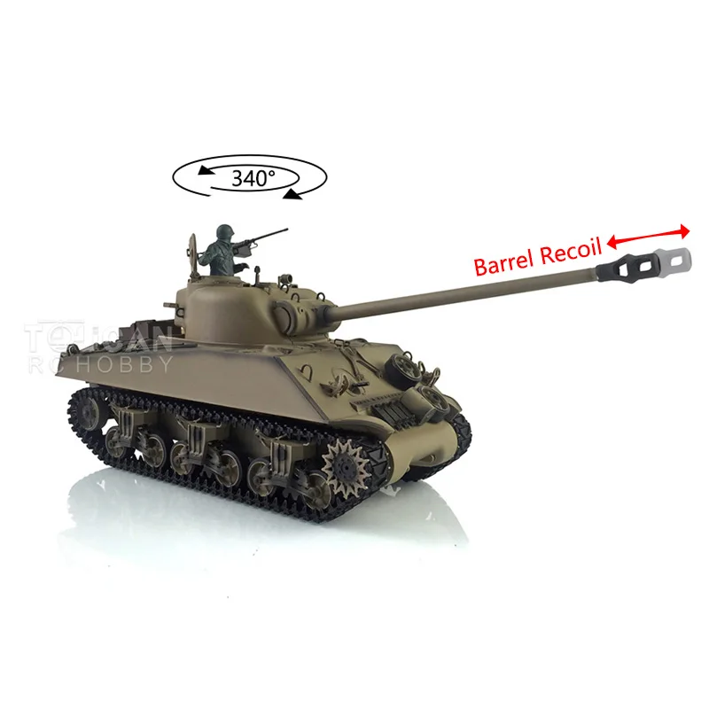 Heng Long 2.4G 1/16 TK7.0 Plastic M4A3 Sherman 3898 RTR RC Tank Model Barrel Recoil Remoted Vehicle Gifts Toys For Boys TH19775