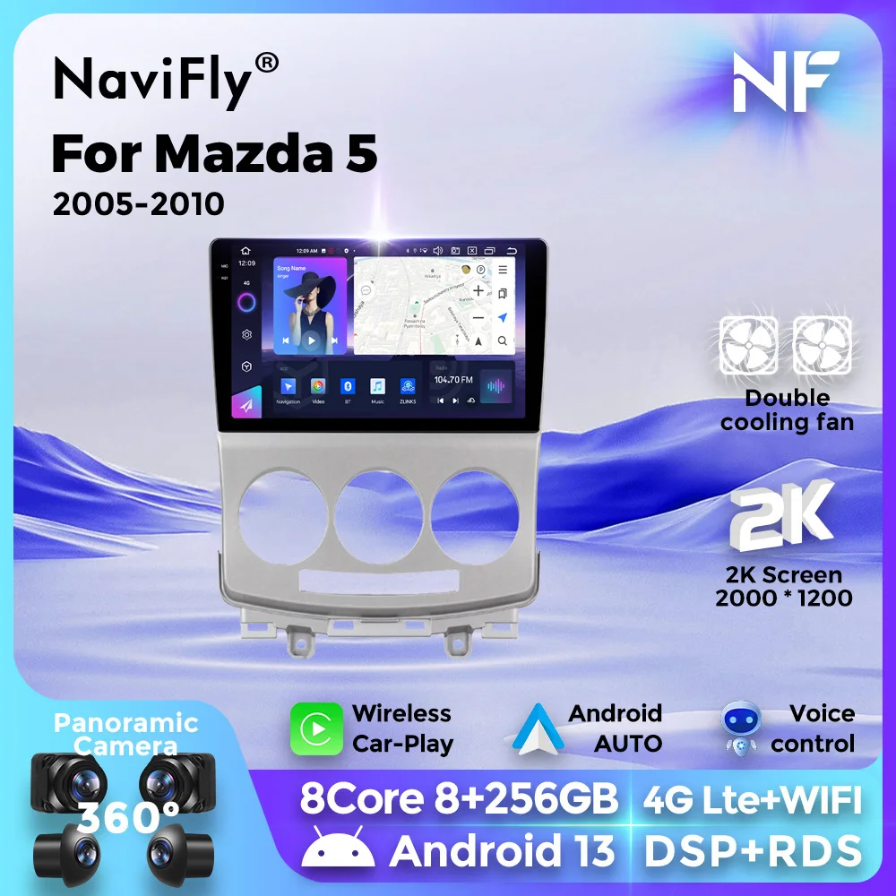 

2Din Android Car Radio Stereo Multimedia Player For MAZDA 5 2005 2006 2007 2008-2010 Wireless Carplay Navigation GPS Head Unit