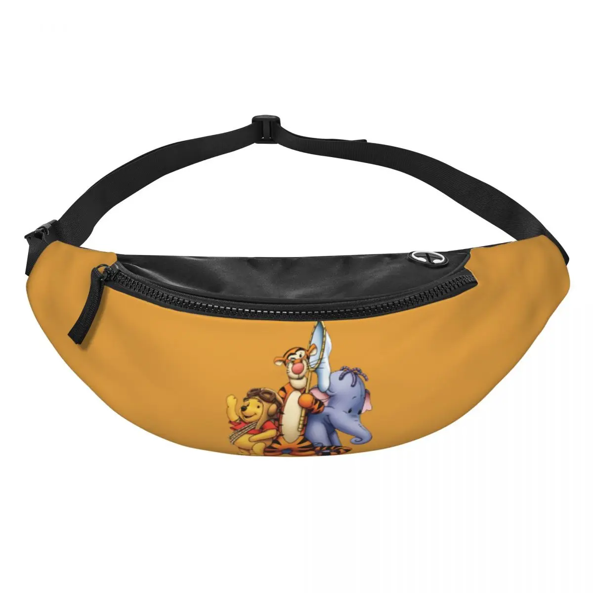 Custom My Friends Tigger Pooh Fanny Pack for Women Men Cool Movie Crossbody Waist Bag Travel Hiking Phone Money Pouch