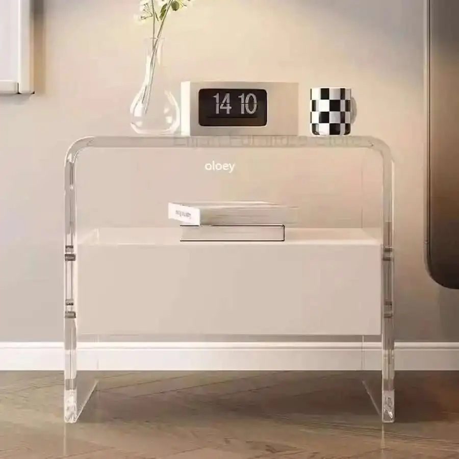 

nordic style rectangle bedside table White adult plastic Storage modern minimalistic nightstands dressers muebles furniture