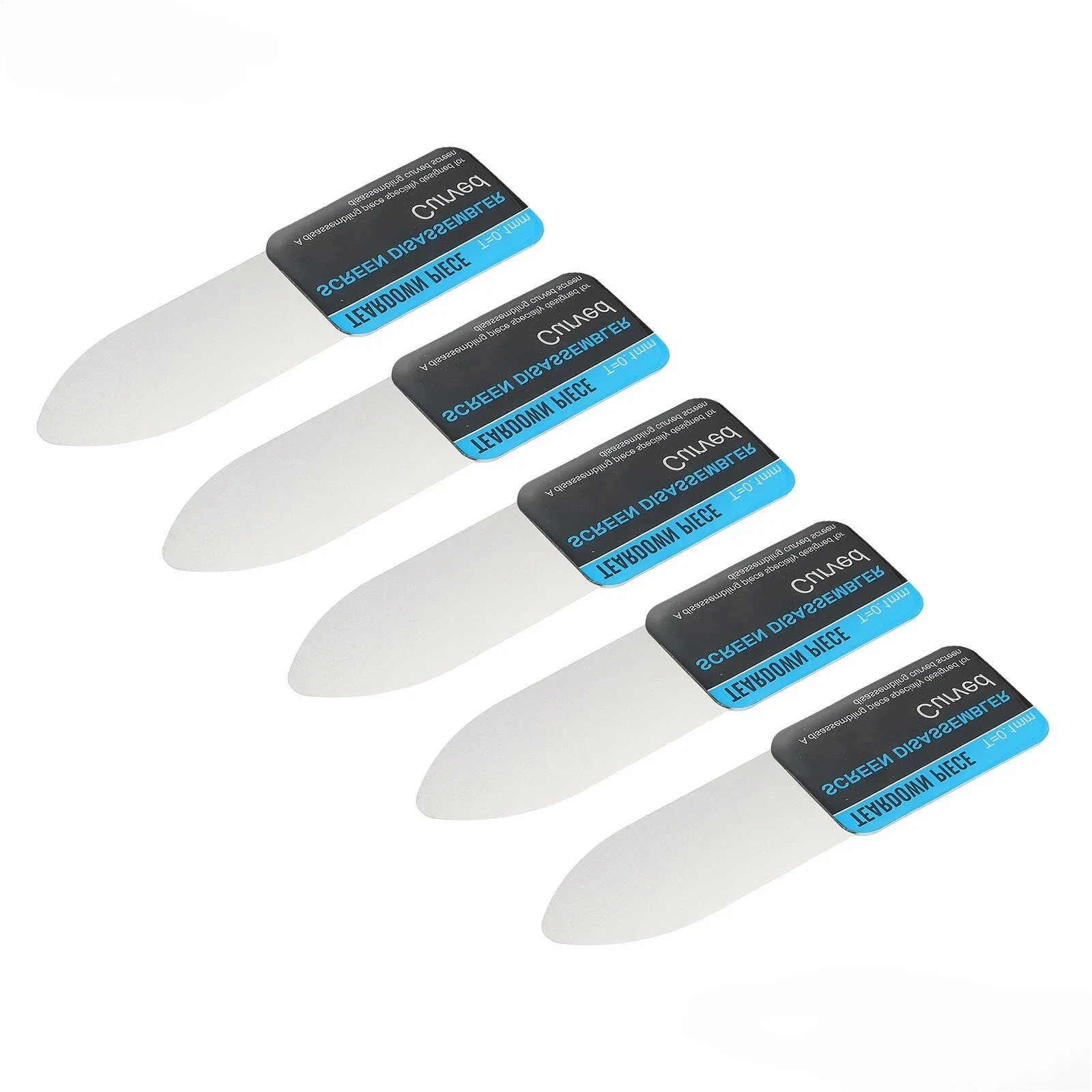 5pcs Stainless Steel Metal Phone Curved LCD Screen Spudger Opening Pry Card Ultra Thin Flexible Mobile Phone Disassemble Tools