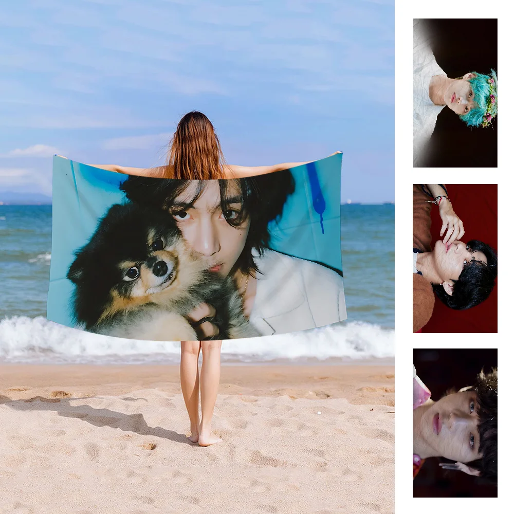 Kpop Boy Kim Tae Hyung V Asciugamano da spiaggia in microfibra Assorbente ad asciugatura rapida Morbido Yoga Nuoto Resort Asciugamano da alpinismo