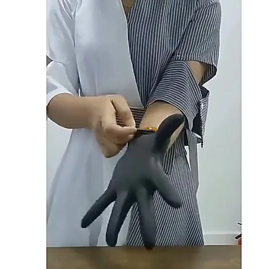 10/20/50/100pcs Disposable PVC Black Nitrile Gloves,Waterproof Latex Free,For Car Repair Food Safe Hair Dyeing Work Gloves