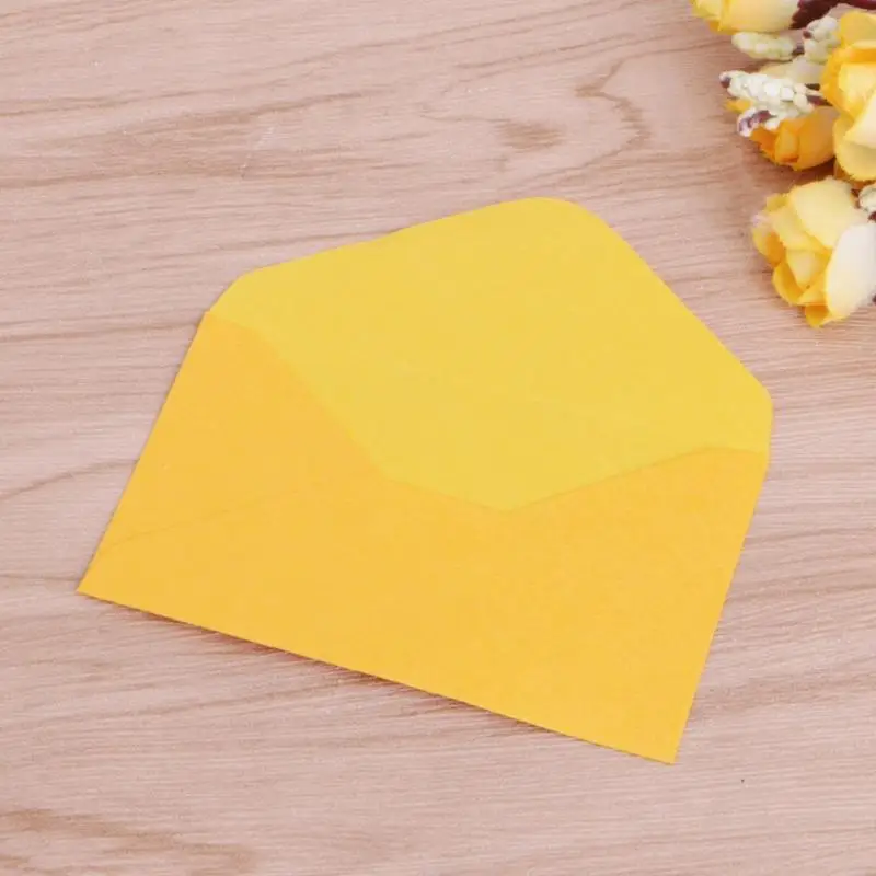 Mini enveloppes en papier vierges rétro colorées, 50 pièces, cartes d'invitation pour fête de mariage, cartes de vœux, enveloppe cadeau