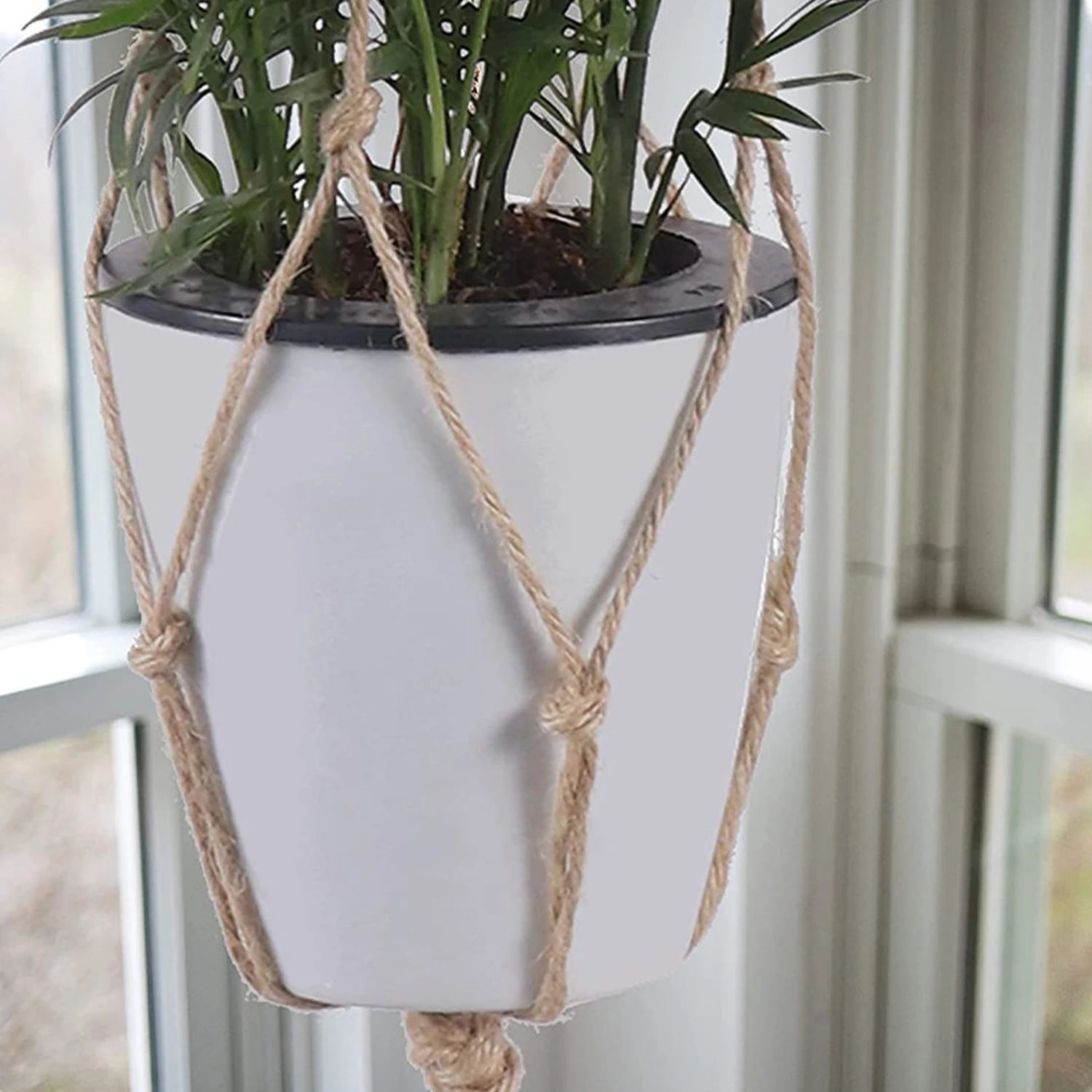 3PCS Macrame Plant Hanger Vintage Rope Basket Outdoor Pot Holder Flower Garden Plant Hanger Indoor Wall Hanging Plant Pot