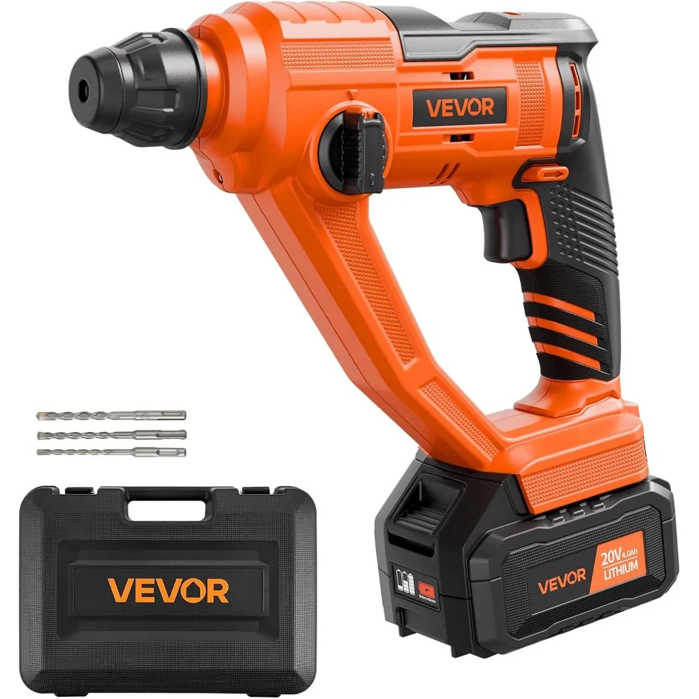 Wiertarko-wkrętarka udarowa akumulatorowa 20V z mocowaniem SDS-Plus 5/8, silnikiem bezszczotkowym, akumulatorem litowo-jonowym 4.0Ah i szybką ładowarką 3.0A