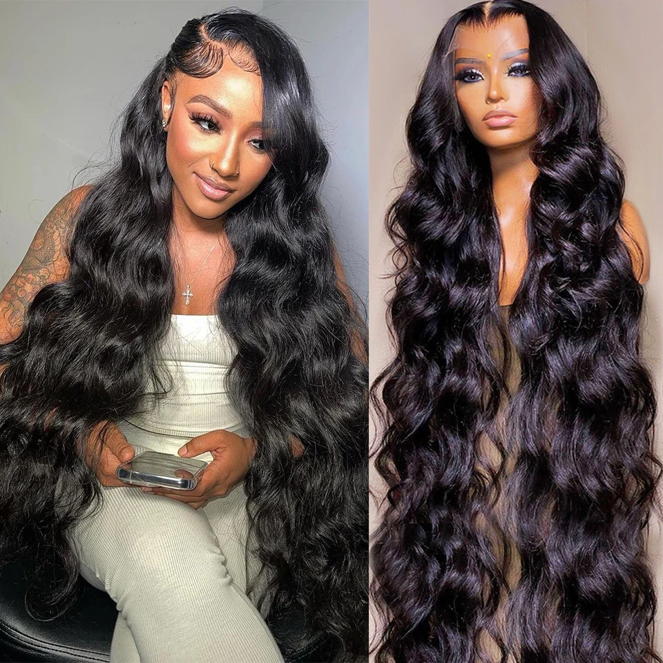 Body Wave 13x6 Hd Lace Frontal Wig 40 Inch Lace Front Human Hair Wig Natural Hairline Glueless Preplucked Human Wigs Ready To Go