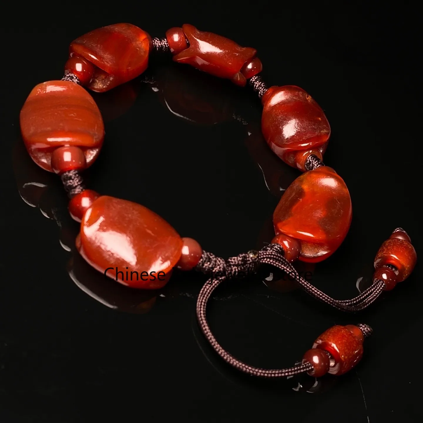 Rare Tibetan Buddhism Agate Turtle Back Totem Dzi Beads Amulet Bracelet Z3668