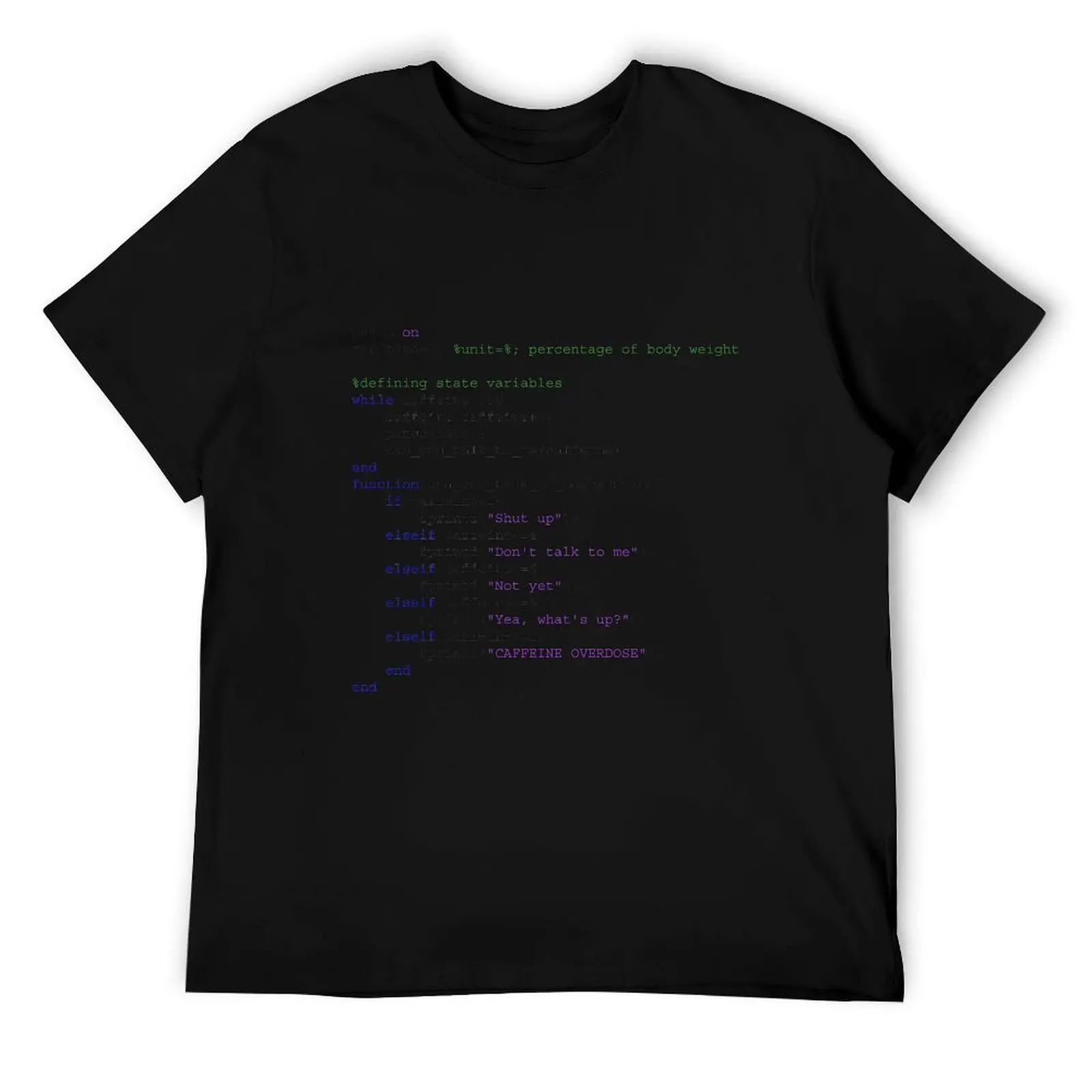 تي شيرت Matlab Engineer Coffee للرجال، قمصان بيضاء مع تي شيرت مطبوع