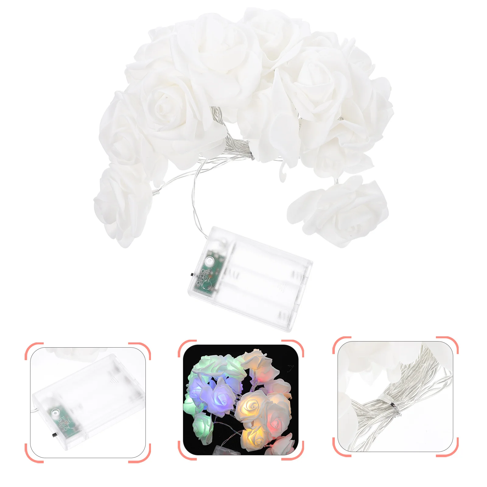 1 قطعة سلسلة ضوء الورد LED زهرة الورد لون دافئ الجنية ضوء رومانسية عطلة حفل زفاف الديكور مصباح داخلي خارجي #1