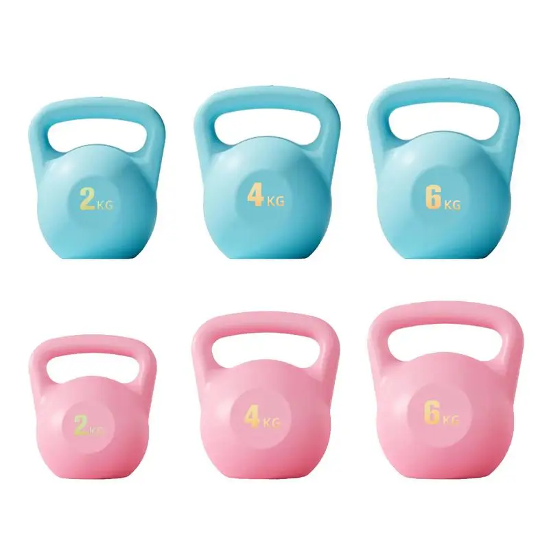 Women Lifting Kettle 2-6kg Dumbbell Carrying Kettlebells Deep Squat Strength Training Fitness Home Exercise Soft Kettlebells 