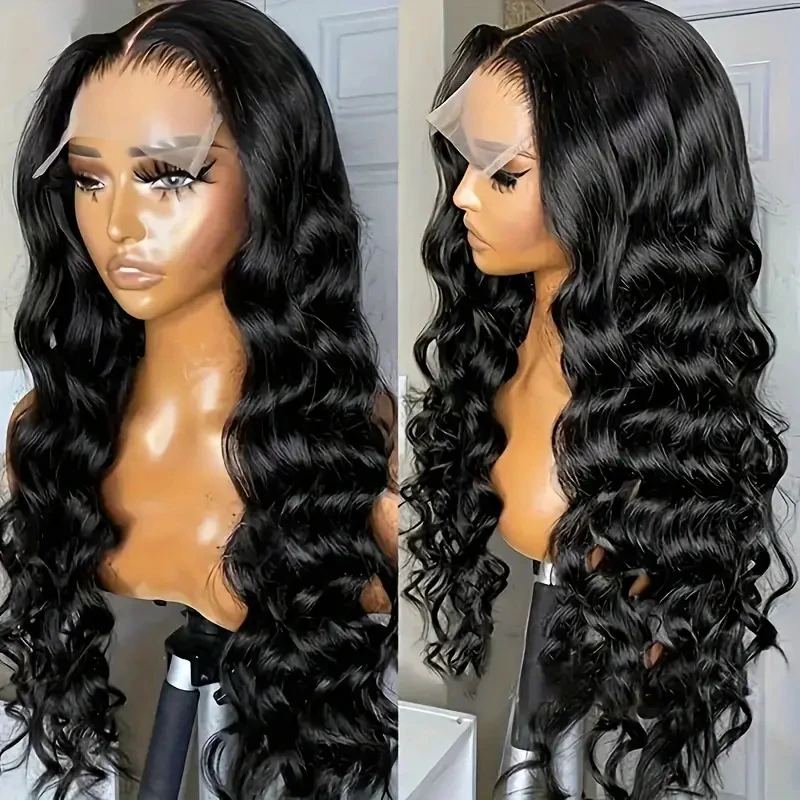 

Парик HAIRTIME свободного покроя с глубокой волной на сетке спереди, парик из натуральных волос 4x4, Прозрачный передний парик на сетке, безклеевой Свободный парик с глубокой волной, парик на сетке HD