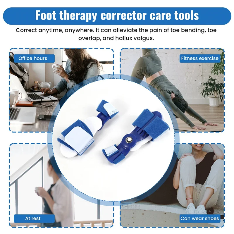 

2Pcs Big Toe Separator Hallux Valgus Orthopedic Bone Finger Pedicure Corrector Splint Correction Bunion Thumb Foot Care Tool