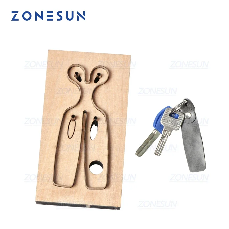 ZONESUN S001 Custom Leather Key Chain Die Cuts For Handmade Key Cover Key Fob Hang Decoration Cutting Clicker Die Steel Rule Die